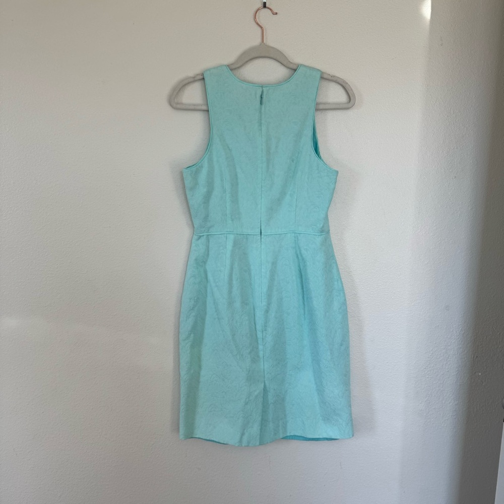 J. Crew Women's Matelasse Tiffany Blue Sheath Dress Aqua Size 8 $138 - Picture 4 of 10